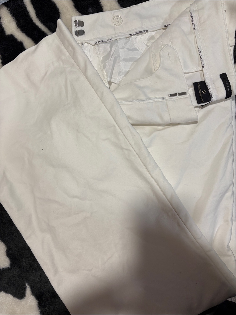 Worthington Men's White Dress Pants - Classic Straight Fit
